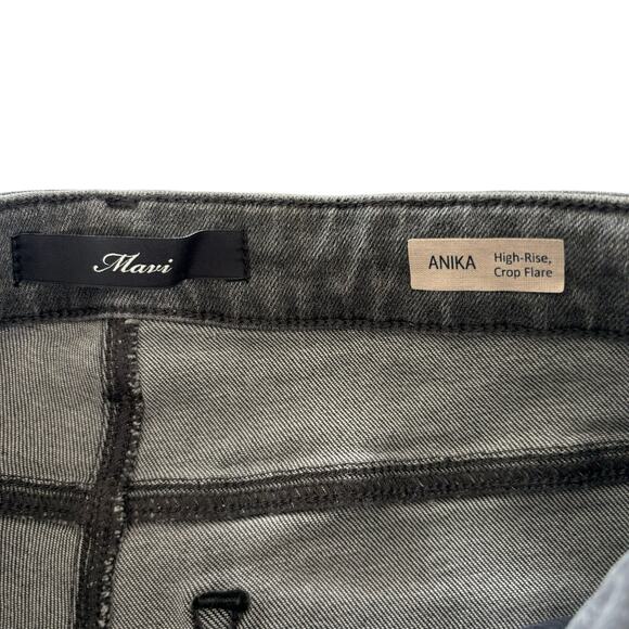 Mavi Jeans Anika Gray High Rise Fray Hem Crop Flare Jeans Women’s Size 27 x 27 - Picture 3 of 10